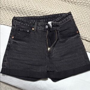 H&M Black Jean Shorts High-Waisted Denim